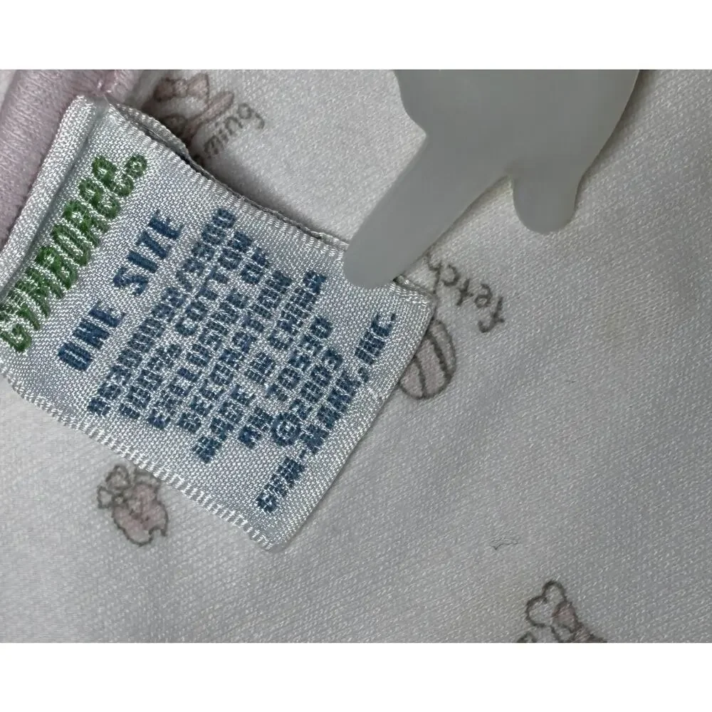 Vintage 2003 Gymboree Posh Poodle Baby Blanket Pink White Striped - STAINS READ